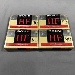 (4 pk) Sony HF-90 Hi-Fi Recording Blank Audio Cassette Tapes Normal Bias Sealed
